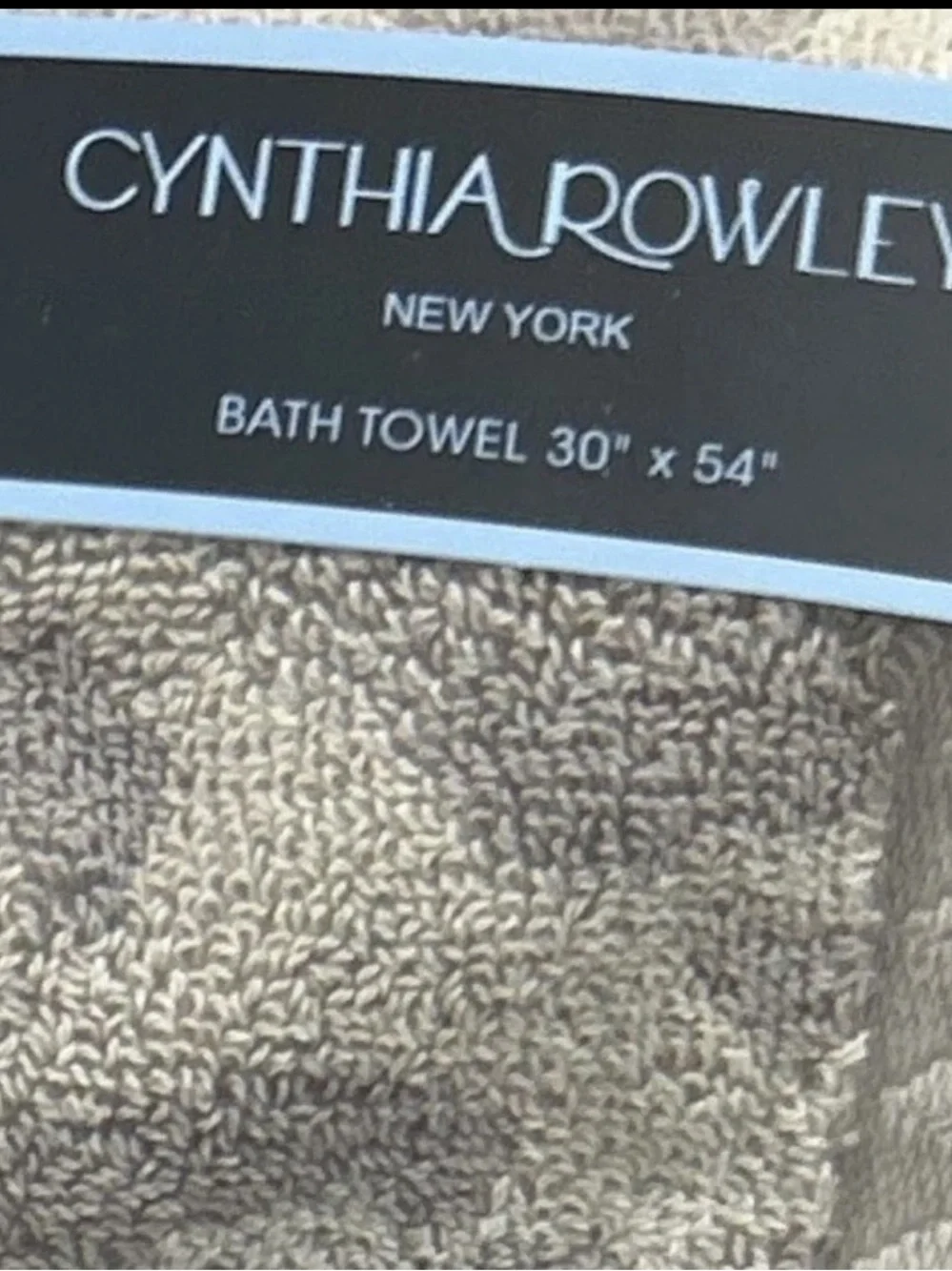 Cynthia Rowley Gray Animal Print Bath Towels Set of two 30” x 54”